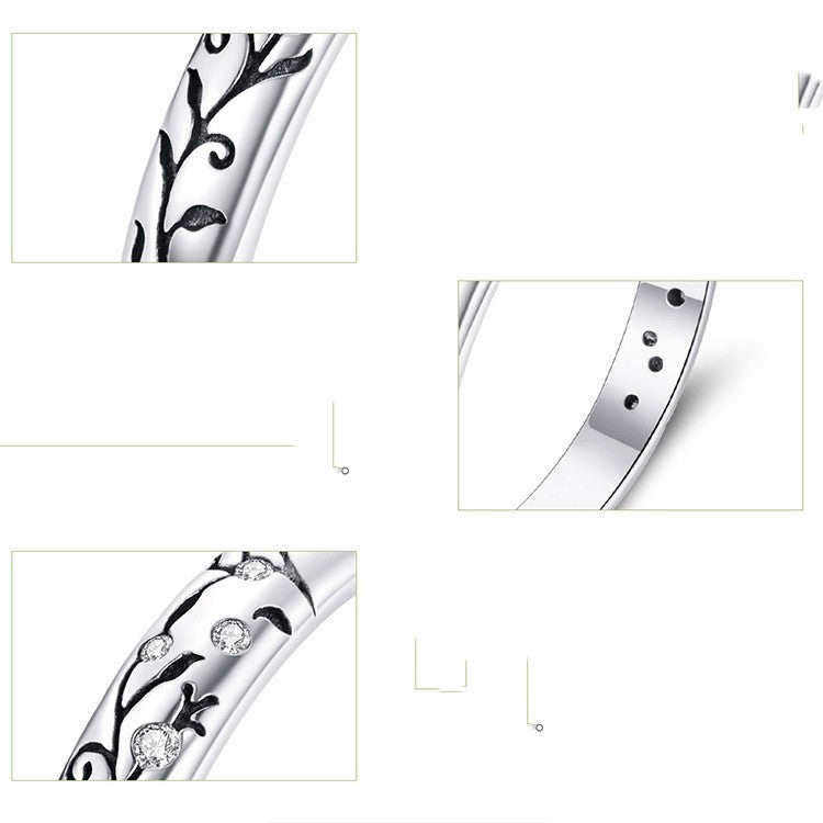 Anillo de vid vintage de plata de ley S925
