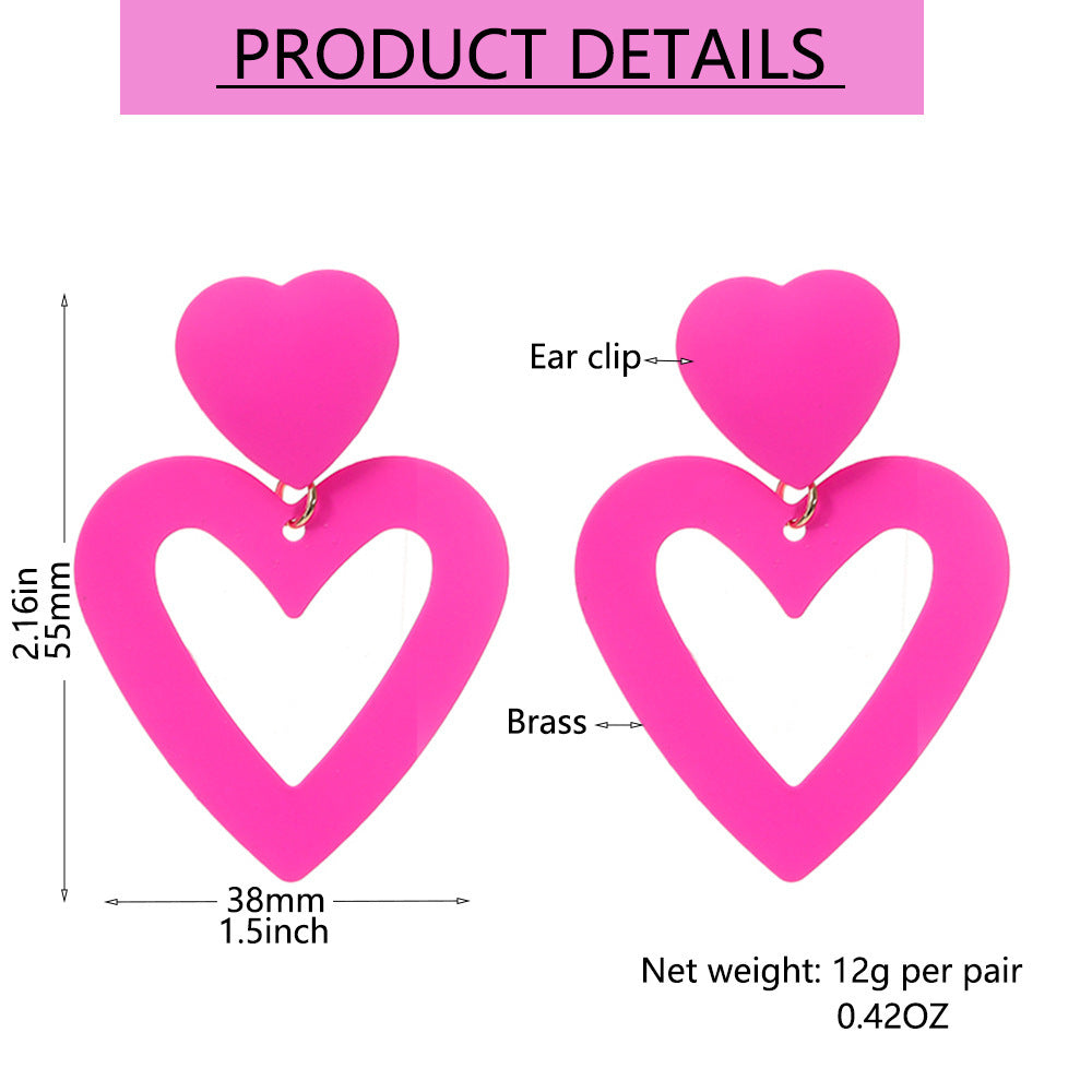 Clip d'oreille non perçant pour femmes, Rose rouge, amour, mode
