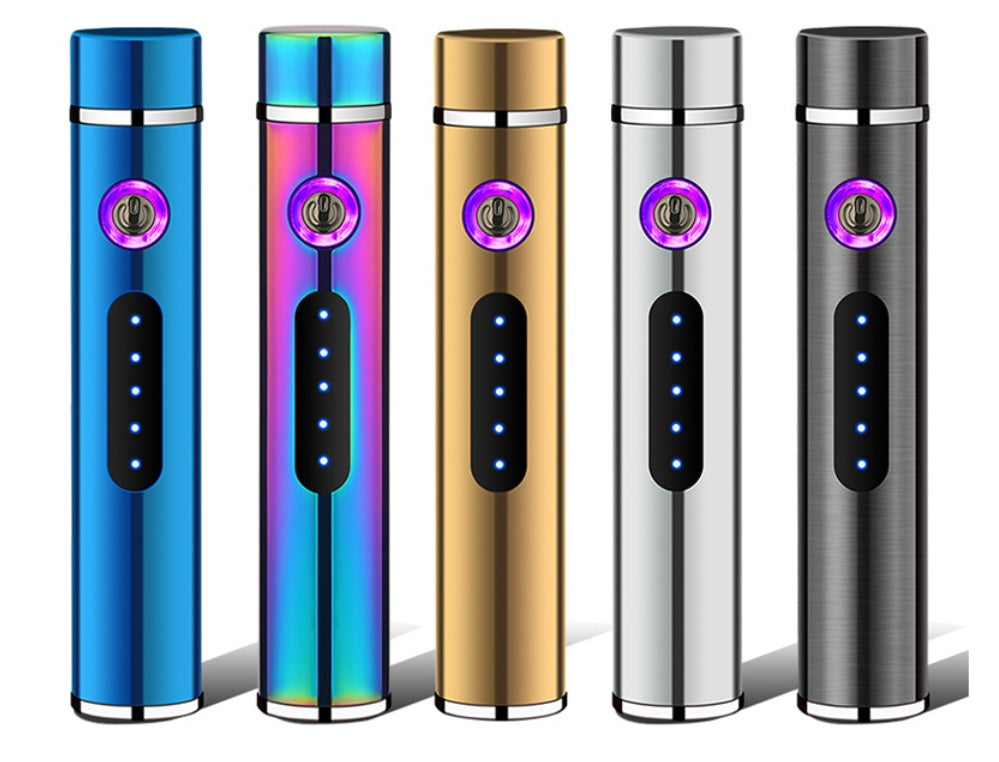 Briquets électriques en métal, coupe-vent, double plasma, rechargeable, USB