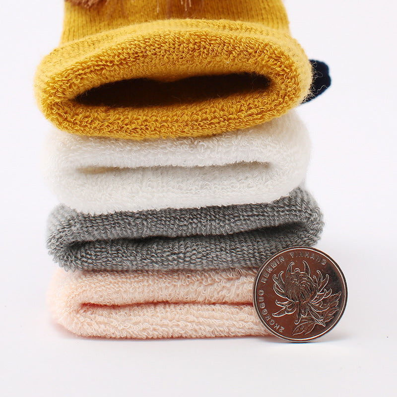 Chaussettes en coton pour bébés filles et garçons, en caoutchouc antidérapant, dessin animé, enfants en bas âge
