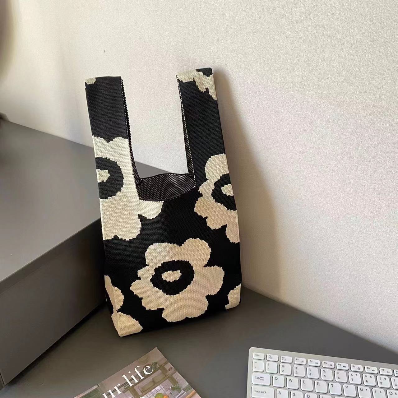 Sacs à main brodés de fleurs, sac de Shopping de loisirs pour dames, réutilisable pour étudiant
