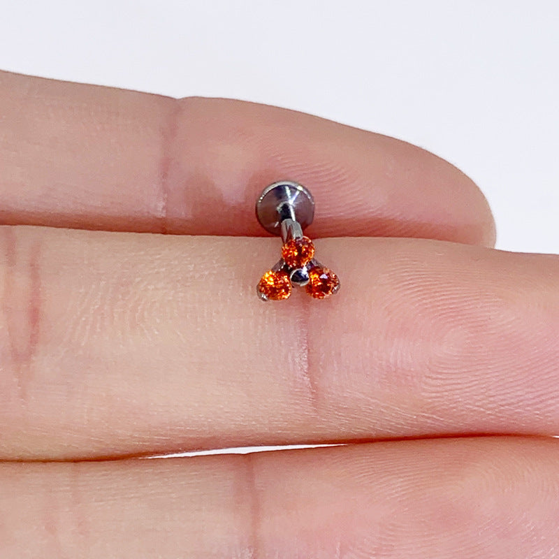 Pack de bougainvilliers spectabilis en titane incrusté de Zircon, clou d'oreille en os, Piercing pour le corps humain