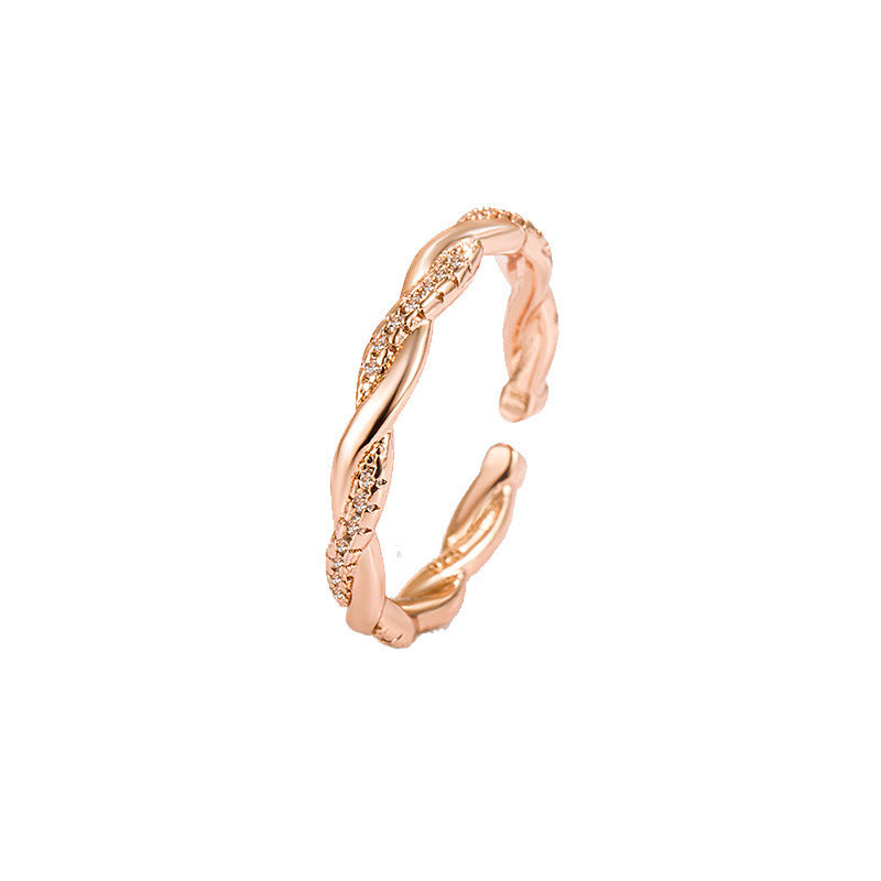 Bague torsadée mode 925 argent haute qualité lumière luxe