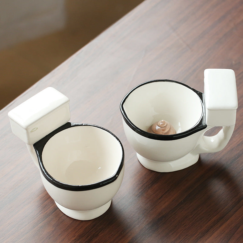 Tasse de toilette créative tasses à café en céramique avec poignée tasse à thé cadeau Gag drôle