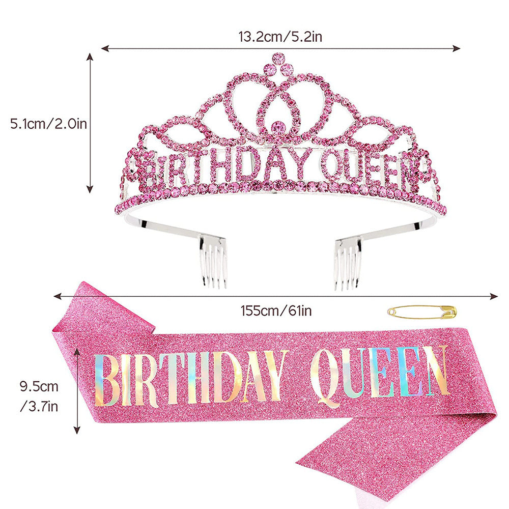 Party Decorative Crown Shoulder Ceremonial Belt Girl Birthday Crown Strap