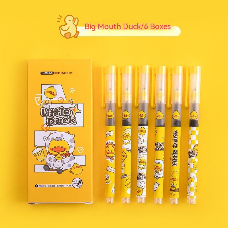 Stylo gel à séchage rapide, liquide droit, dessin animé mignon, en boîte