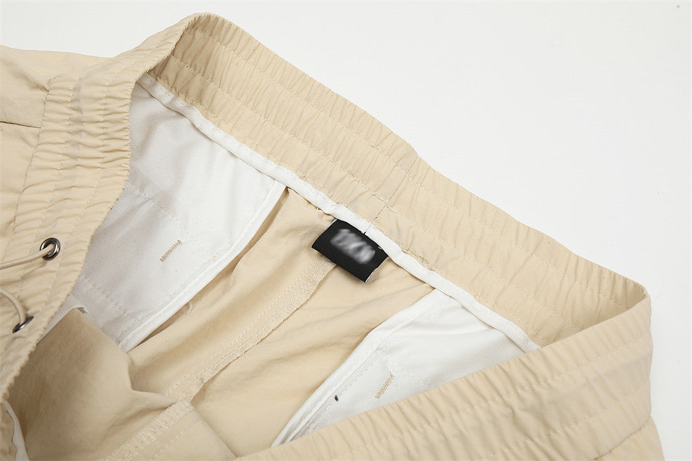 American Street Drawstring Elastic Waist Ankle-tied Trousers
