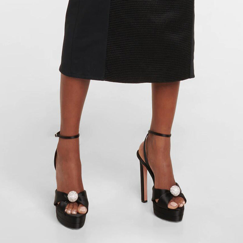 Sandales à talons hauts et bout ouvert pour femmes