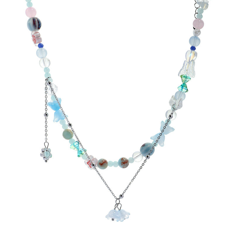 Collar de mariposa de cristal láser Linglan Story