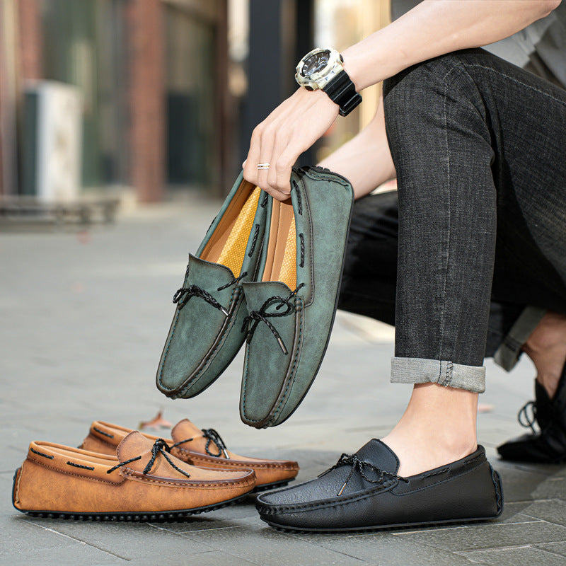 Printemps et été grande taille hommes décontracté style coréen à lacets paresseux conduite chaussures pour hommes