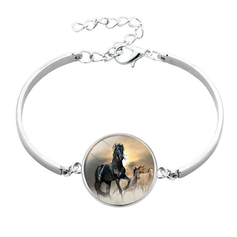 Animal Horse Glass Time Stone Bracelet