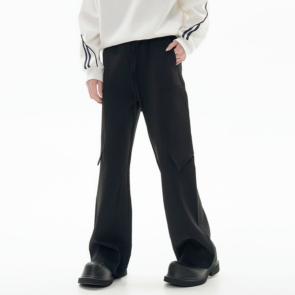 Men's Split Deconstruction Design Stitching Straight Casual Trousers