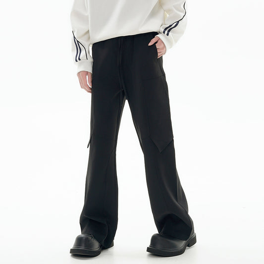 Men's Split Deconstruction Design Stitching Straight Casual Trousers