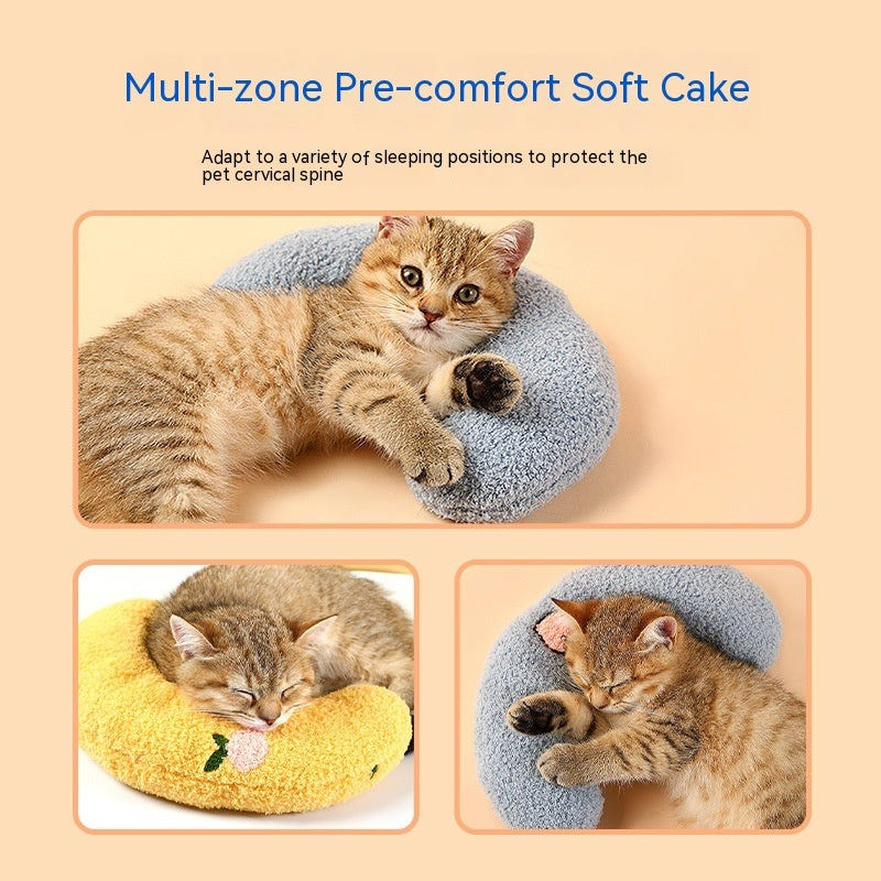 Oreiller en peluche pour chien et chat, oreiller en forme de lune endormie, petit chien