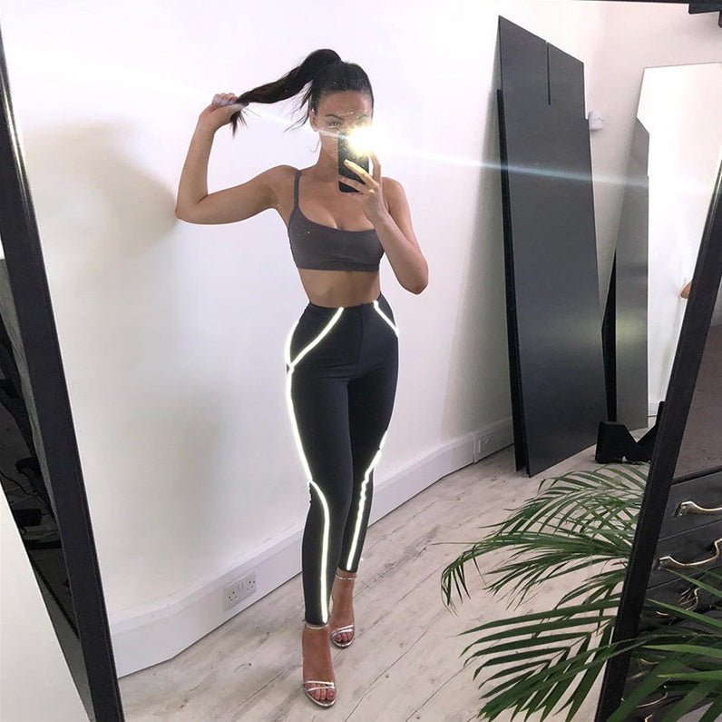 Leggings réfléchissants de remise en forme pour femmes 