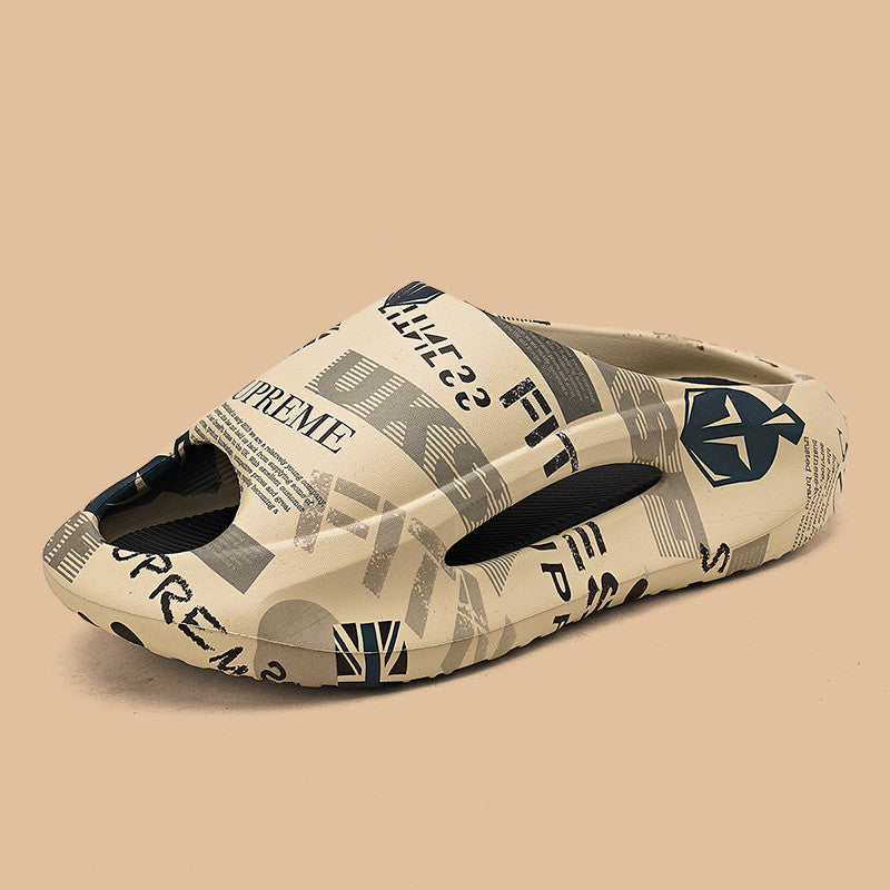 Zapatillas de plataforma bicolor de EVA con estampado de letras