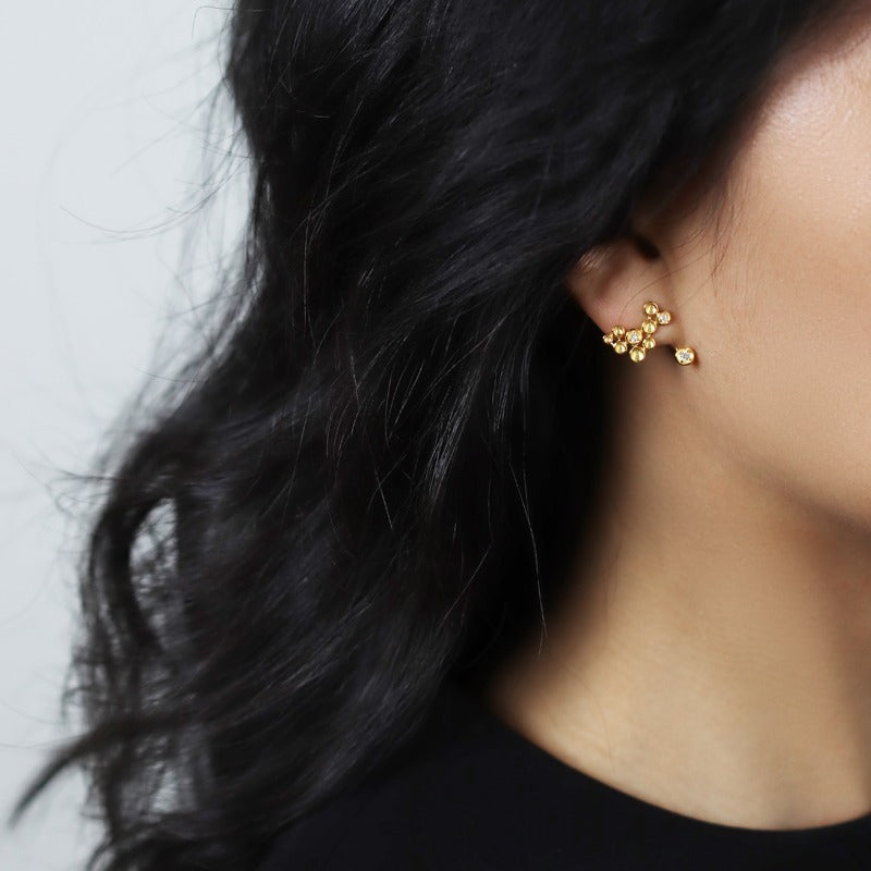 Sterling Silver Light Luxury Floating Star Temperament Earrings