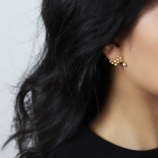 Sterling Silver Light Luxury Floating Star Temperament Earrings