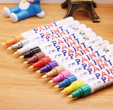 Stylo étanche coloré, bande de roulement de pneu de voiture, peinture permanente en métal CD