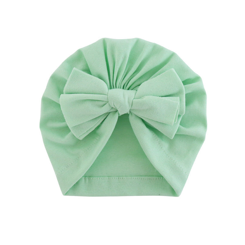 Chapeau à capuche avec turban enveloppé de nœud papillon, chapeau de couleur unie
