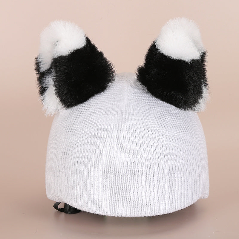 Ski Decoration Cute Cartoon Helmet Hat Set