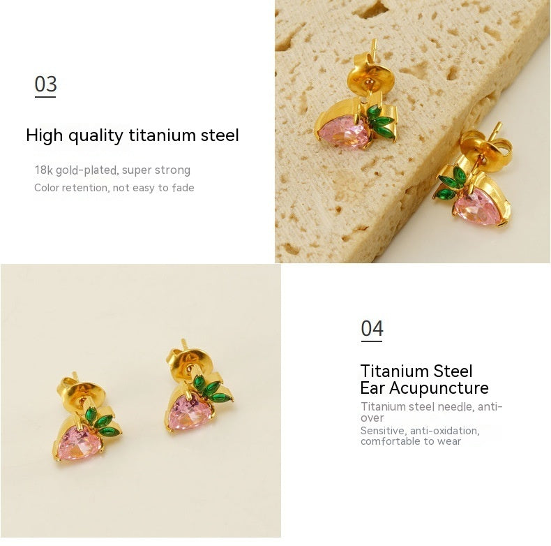 Golden Small And Versatile Fruit Puncture Ear Bone Stud