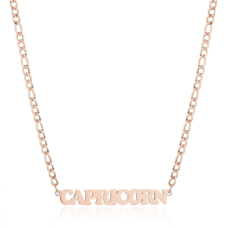 New 304 Stainless Steel 18K Gold Simple Twelve Constellations Necklace