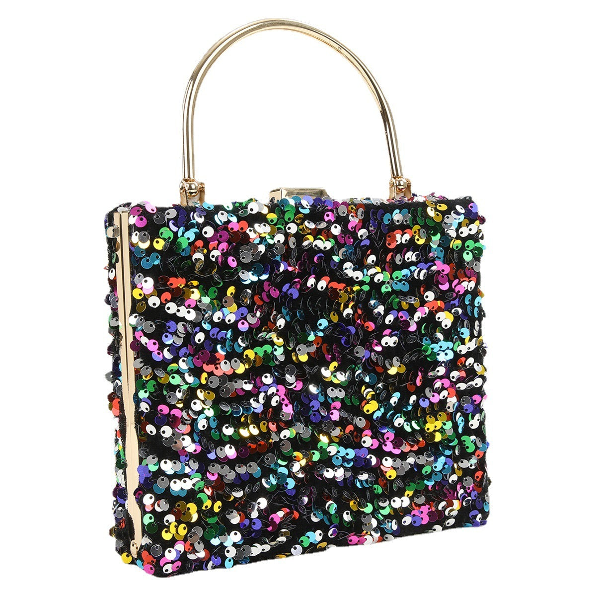 Sac de dîner à main pour femmes, paillettes colorées