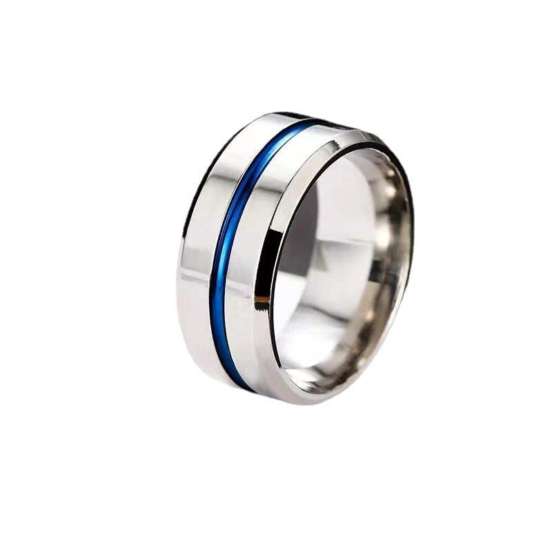 Anillo de acero inoxidable de moda para hombre que no se decolora