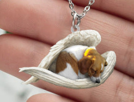 New Unique Dogs And Cats Sleeping Angel Pendant Car Key Ring