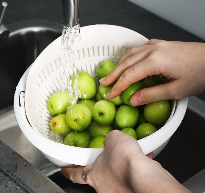 Panier de vidange d'évier à Double vaisselle, panier de fruits de lavage de panoramique de cuisine