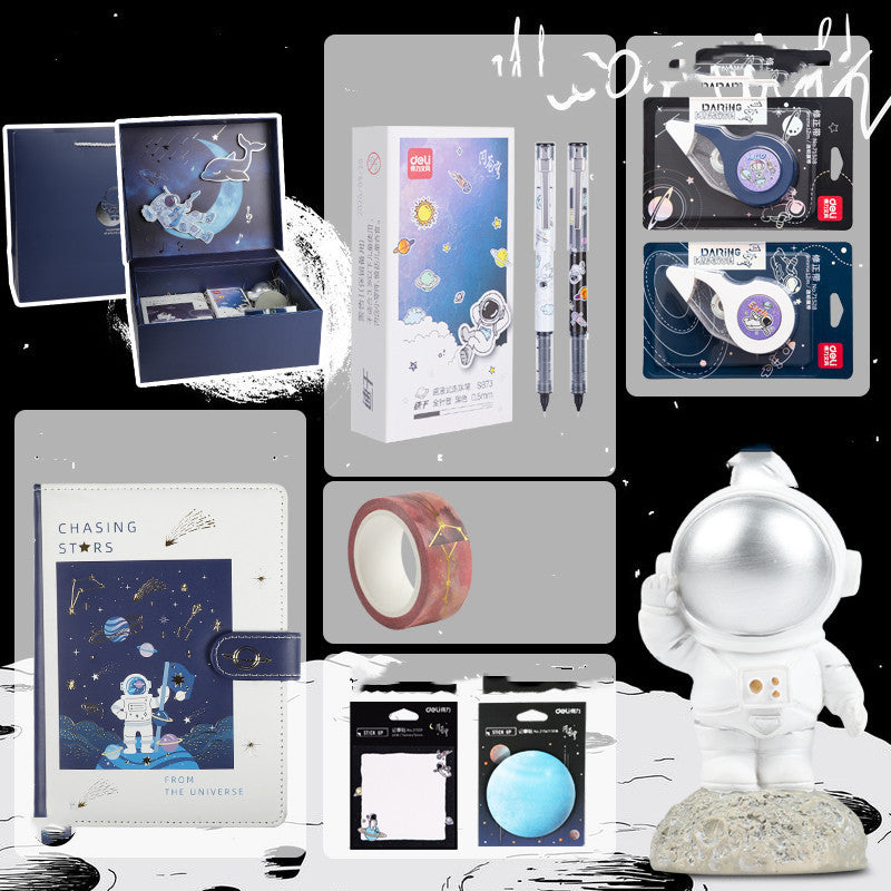Ensemble de papeterie d'exploration de l'univers et de la galaxie, coffret cadeau d'anniversaire, carnet d'astronaute, livre à main créatif