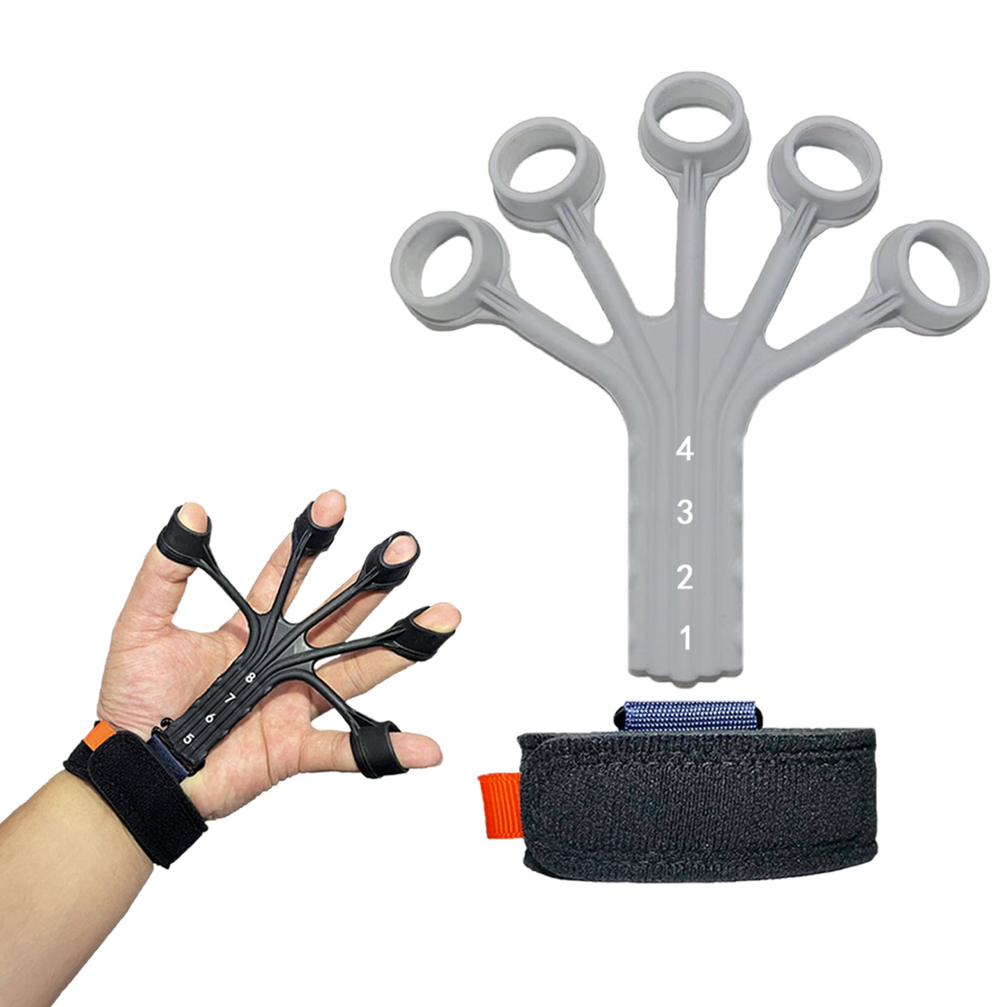 Tensor abdominal de rehabilitación de entrenador de flexión y extensión de dedo de silicona