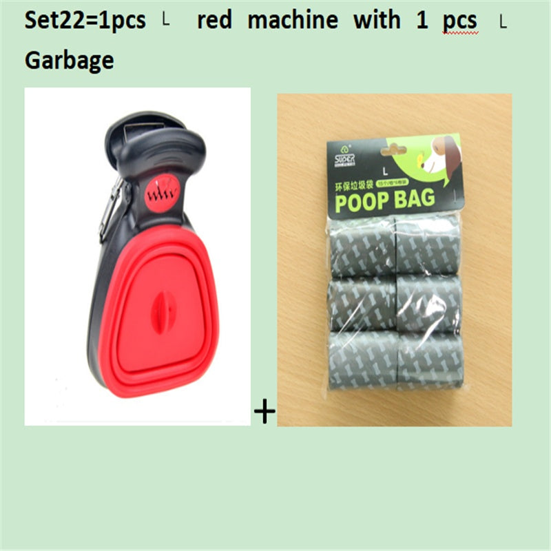 Scooper de merde pliable de voyage pour animaux de compagnie de chien avec 1 rouleau de sacs décomposables cuillère de merde propre ramasser les excréments nettoyant Epacket expédition