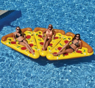 Cama inflable para dormir de Pizza, hamaca de agua, tumbona, silla flotante, juguetes para piscina