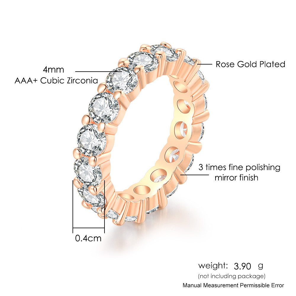 Full Diamond Round 4mm Engagement Women's Diamond Ring