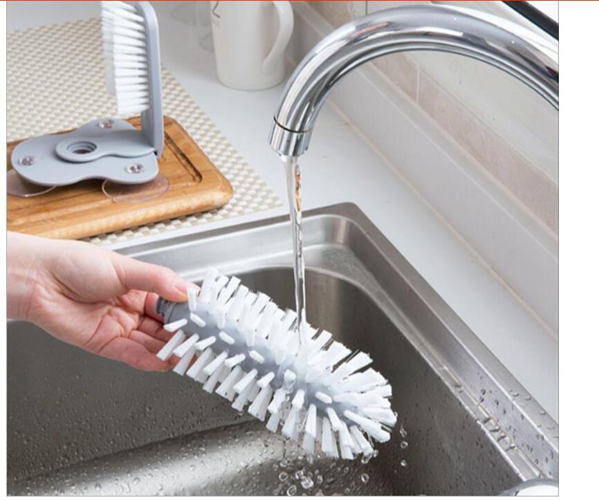 Brosse murale à aspiration créative, brosse de nettoyage de verre, tasse rotative de cuisine, tasse de thé, brosse de tasse