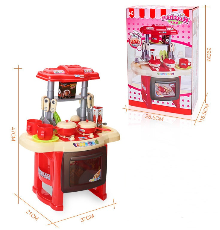 Vaisselle de cuisine musicale légère éducative pour enfants, maison de jeu de table, jouets de cuisine, spectacle d'angle, maison de jeu