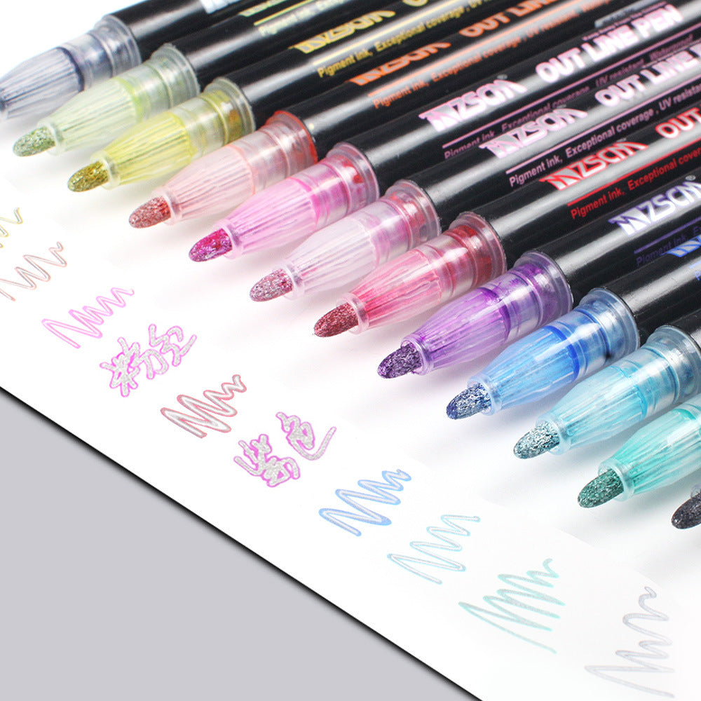 Stylo à double ligne de couleur pour compte à main