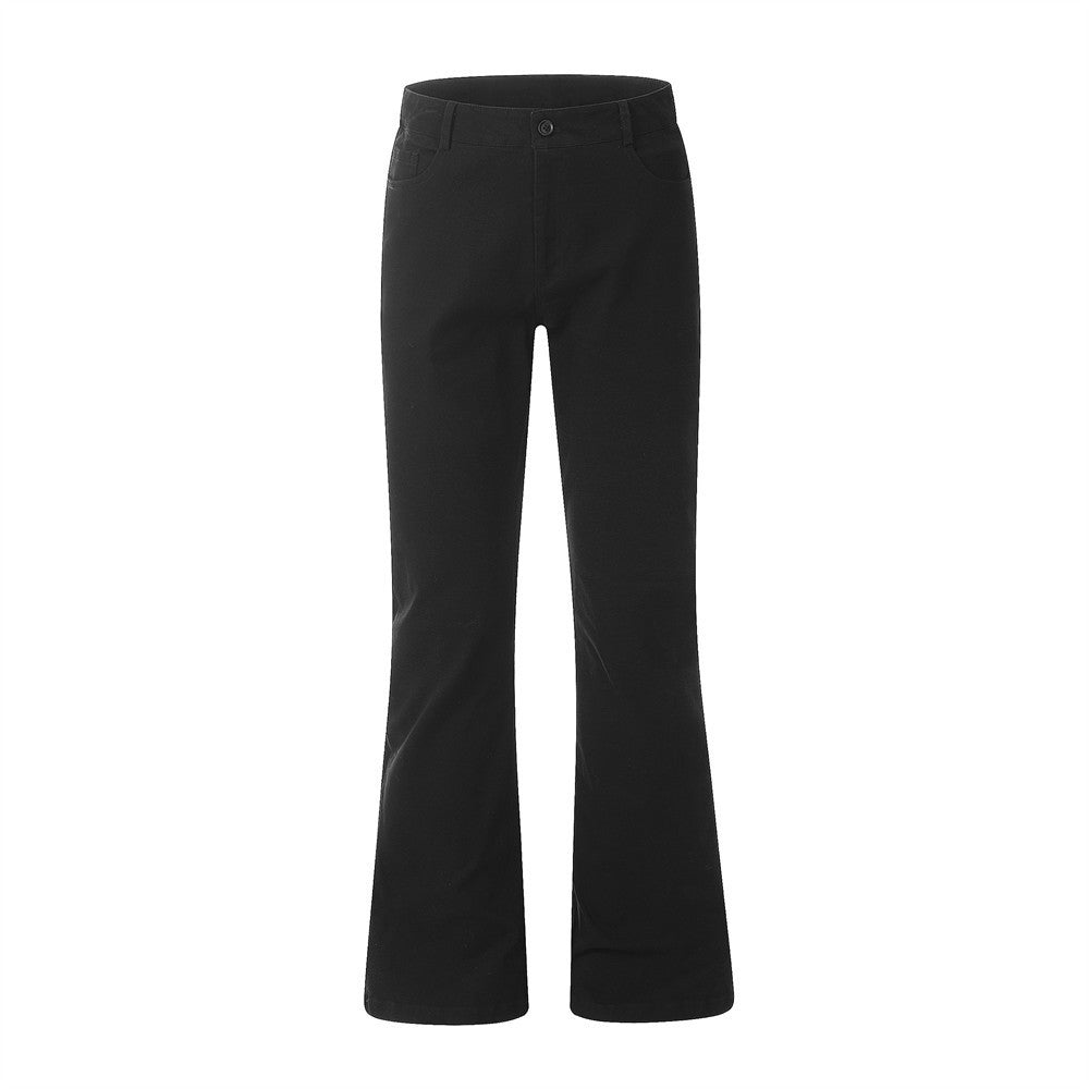 Solid Color Simple Bootcut Casual Trousers For Men
