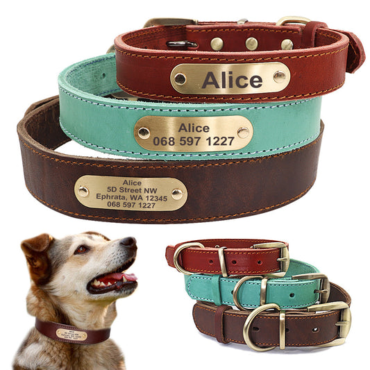 Collares para perros personalizados con etiquetas de identificación con placa de identificación para perros medianos y grandes