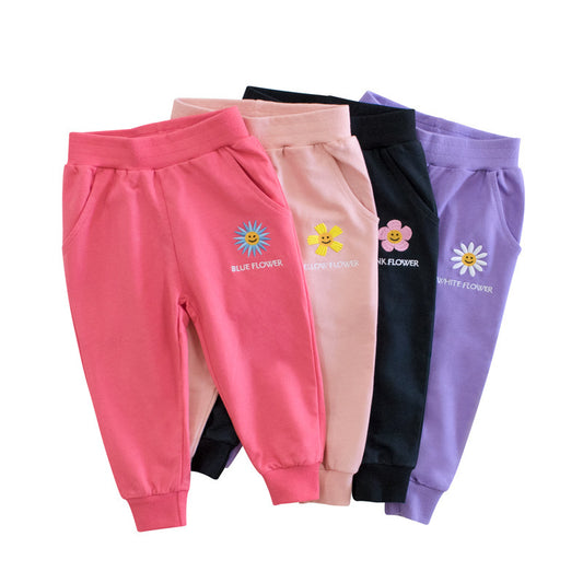 Pantalones para niñas, ropa exterior para niños, pantalones deportivos finos de estilo occidental para niños