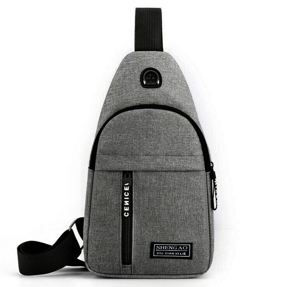 Bolso bandolera para hombre, bolso cruzado, bolso de pecho, mochila de viaje deportiva, color gris