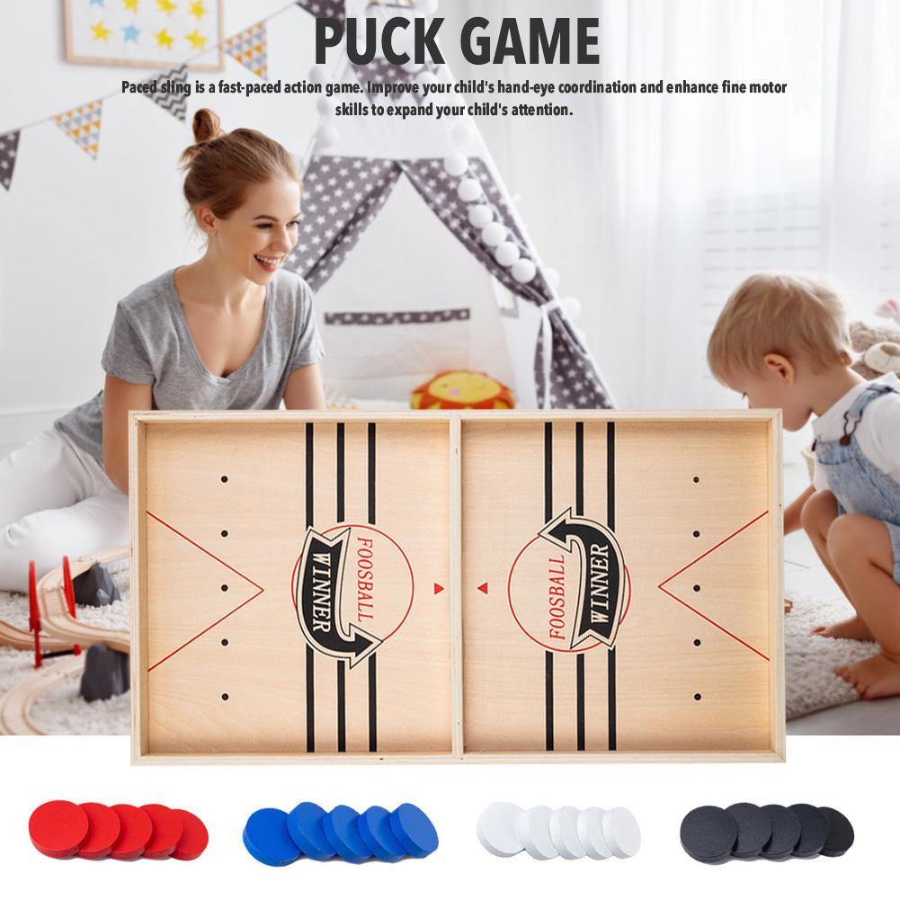 Jeu de rondelle rapide Sling en bois jeu interactif Parent-enfant accessoire d'échecs