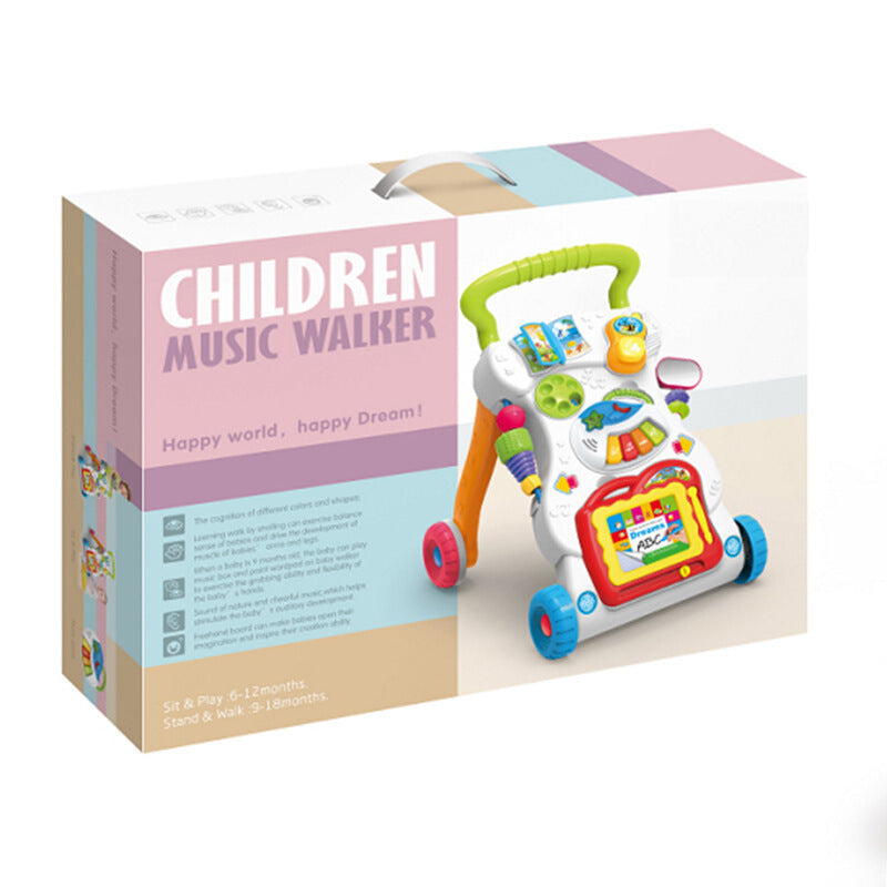 Bébé poussette marcheur jouet bébé éducation précoce puzzle multi-fonction musique chariot usine directe