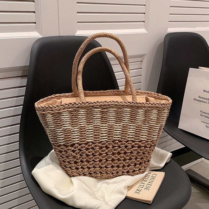 Bolso tejido de gran capacidad, bolso individual portátil de moda