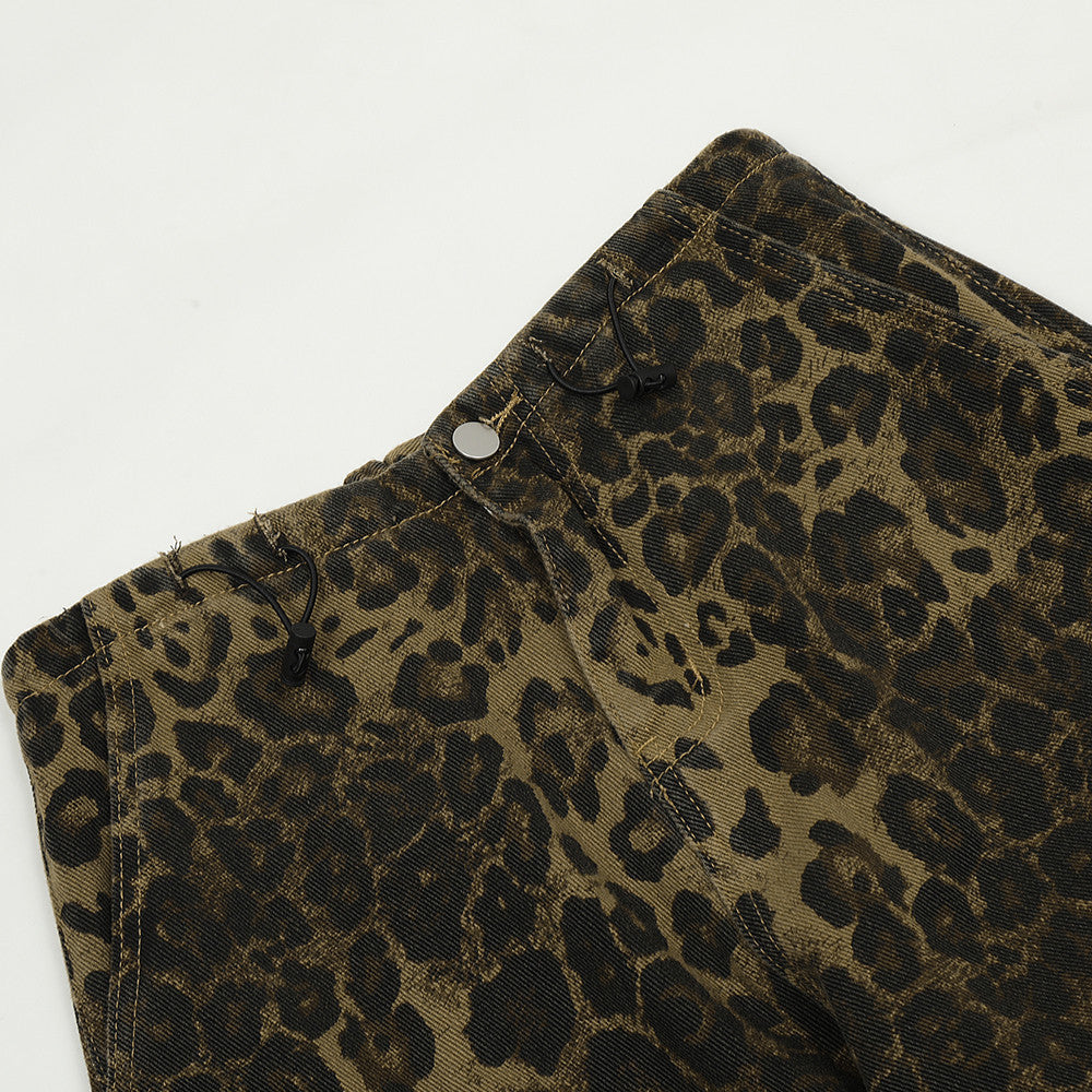 Leopard Print Tooling Straight-leg Trousers Men