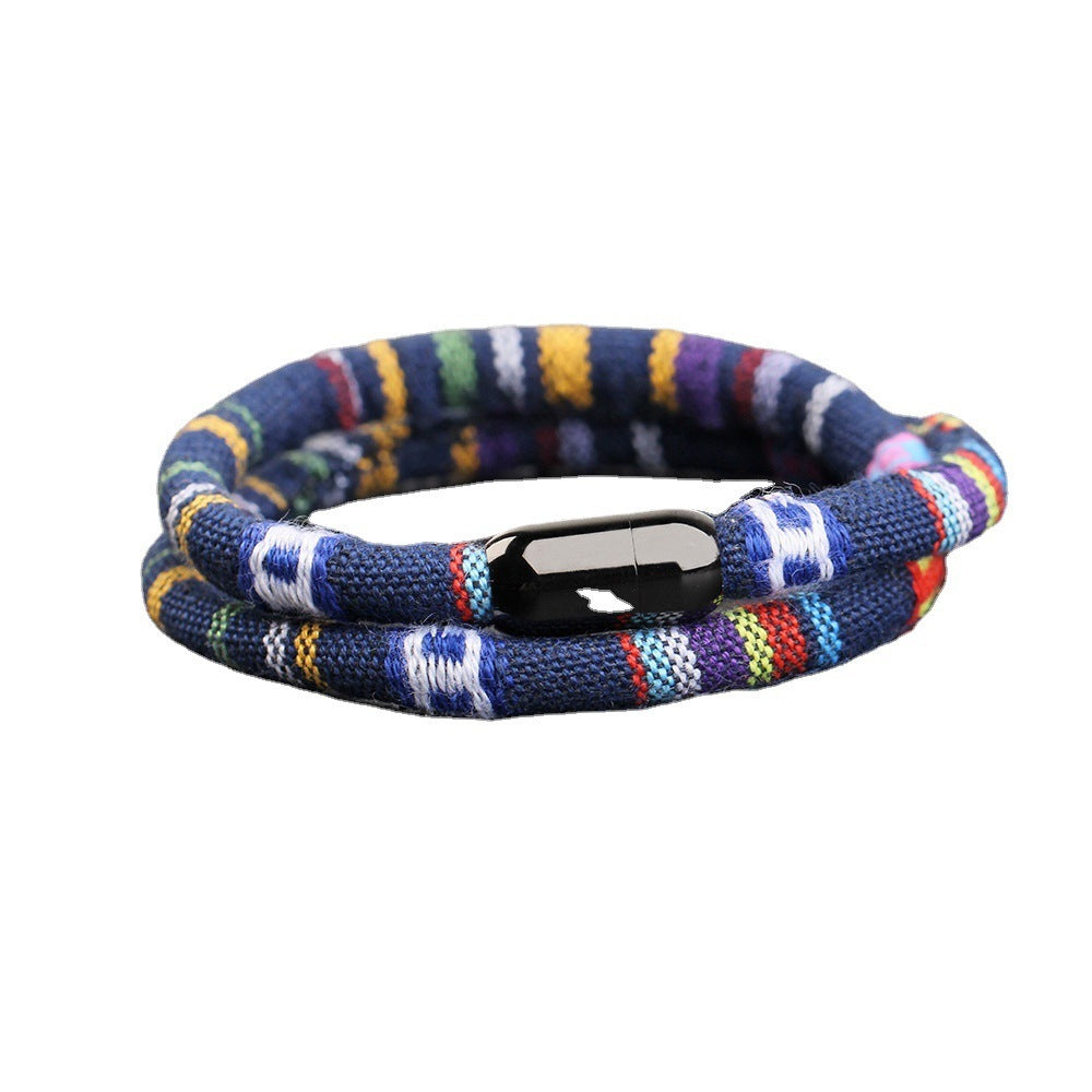 Bracelet en acier inoxydable pour hommes, simple, en tissu européen et américain, sangle de transport populaire