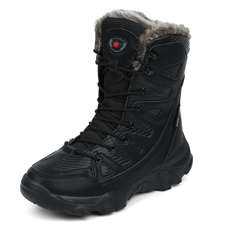 Bottes de neige bottes en coton hiver haut doublé polaire chaud bas lacet à lacets