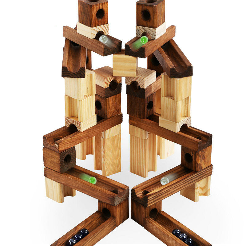 Blocs de Construction de billes en bois, labyrinthe, jouets éducatifs de Construction de Style montagnes russes, cadeaux pour enfants